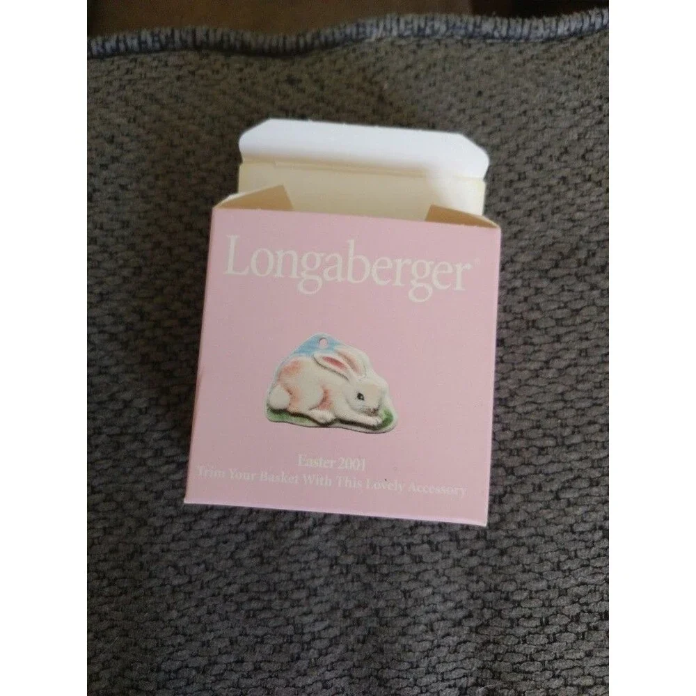 New Longaberger 2001 Basket Easter Tie On Baby Chick Pink Bow Easter Egg Bunny